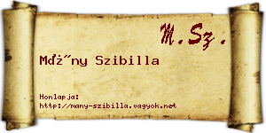 Mány Szibilla névjegykártya